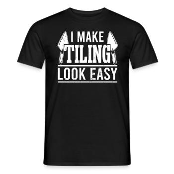 Carrelage Rendre le carrelage facile Revêtement de sol - T-shirt homme - noir - Devant - AI Model Male 178 light (178cm)