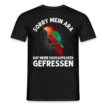 Papagei Mein Ara hat meine Hausaufgaben gefressen - Männer T-Shirt - Schwarz - Vorne - AI Model Male 178 light (178cm)