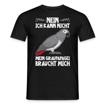 Vogelbesitz Mein Graupapagei braucht mich - Männer T-Shirt - Schwarz - Vorne - AI Model Male 178 light (178cm)