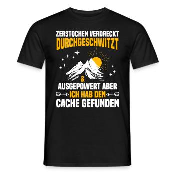 Geocacher Ich hab den Cache gefunden Geocache - Männer T-Shirt - Schwarz - Vorne - AI Model Male 178 light (178cm)