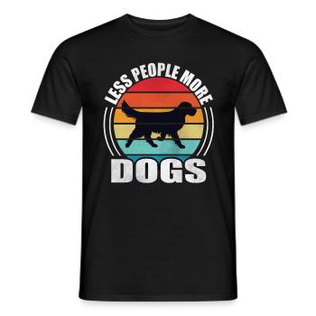 Moins de gens Plus de chiens - T-shirt homme - noir - Devant - AI Model Male 178 light (178cm)