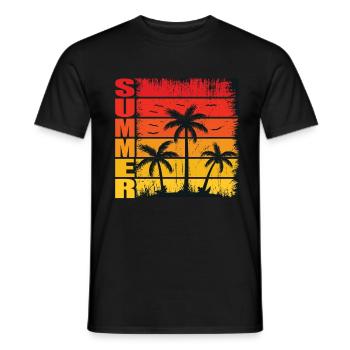 Palmiers Plame palmier été - T-shirt homme - noir - Devant - AI Model Male 178 light (178cm)