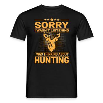 Chasse, chasseurs, chasse au cerf, chasse, dictons - T-shirt homme - noir - Devant - AI Model Male 178 light (178cm)