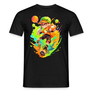 Table de baby-foot de dessin animé cool dans le style de jeu de street art - T-shirt homme - noir - Devant - AI Model Male 178 light (178cm)