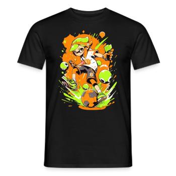 Le jeu rencontre le StreetArt : un joueur de football cool - T-shirt homme - noir - Devant - AI Model Male 178 light (178cm)