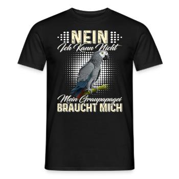 African Gray Kann nicht Graupapagei braucht mich - Männer T-Shirt - Schwarz - Vorne - AI Model Male 178 light (178cm)