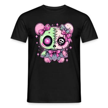 Pastel Goth Kawaii Teddybär - Männer T-Shirt - Schwarz - Vorne - AI Model Male 178 light (178cm)