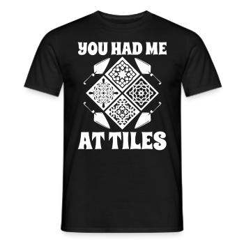 Tiler m’a eu à carrelage couche de sol carrelage carrelage - T-shirt homme - noir - Devant - AI Model Male 178 light (178cm)