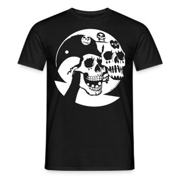 Horror Skull Skull Art Skull Gothic Heavy Metal - Men's T-Shirt - black - Front - AI Model Male 178 light (178cm)