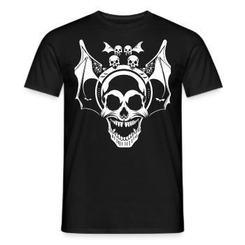 Horror Skull Skull Art Skull Gothic Heavy Metal - Men's T-Shirt - black - Front - AI Model Male 178 light (178cm)