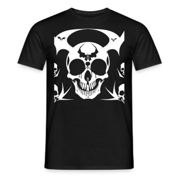 Horror Skull Skull Art Skull Gothic Heavy Metal - Men's T-Shirt - black - Front - AI Model Male 178 light (178cm)