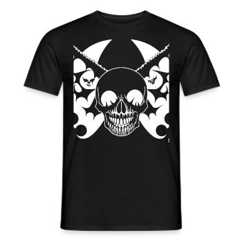 Horror Skull Skull Art Skull Gothic Heavy Metal - Men's T-Shirt - black - Front - AI Model Male 178 light (178cm)