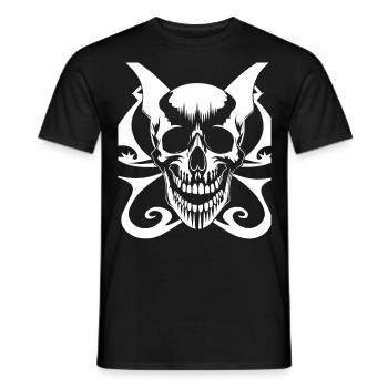 Horror Skull Skull Art Skull Gothic Heavy Metal - Men's T-Shirt - black - Front - AI Model Male 178 light (178cm)