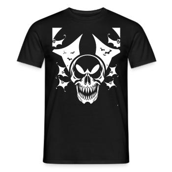 Horror Skull Skull Art Skull Gothic Heavy Metal - Men's T-Shirt - black - Front - AI Model Male 178 light (178cm)