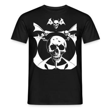 Horror Skull Skull Art Skull Gothic Heavy Metal - Men's T-Shirt - black - Front - AI Model Male 178 light (178cm)