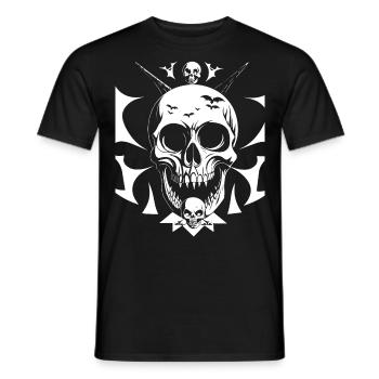 Horreur Crâne Crâne Art Crâne Gothique Heavy Metal - T-shirt homme - noir - Devant - AI Model Male 178 light (178cm)