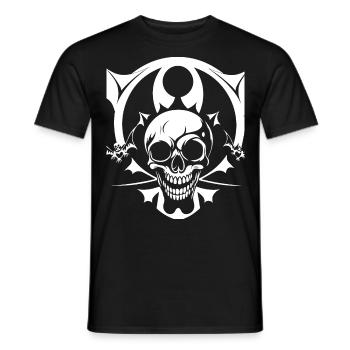 Horror Skull Skull Art Skull Gothic Heavy Metal - Men's T-Shirt - black - Front - AI Model Male 178 light (178cm)