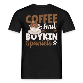 Café et Boykin Spaniels Boykin Spaniel - T-shirt homme - noir - Devant - AI Model Male 178 light (178cm)