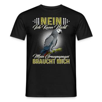 African Gray Kann nicht Graupapagei braucht mich - Männer T-Shirt - Schwarz - Vorne - AI Model Male 178 light (178cm)