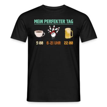 Mein Perfekter Tag Kaffee Fan Bierfan - Männer T-Shirt - Schwarz - Vorne - AI Model Male 178 light (178cm)