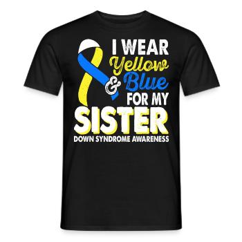 Portez du jaune bleu pour le syndrome de Down - T-shirt homme - noir - Devant - AI Model Male 178 light (178cm)