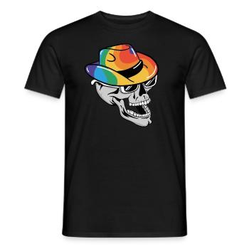 Regenbogen Totenkopf Design Pride LGBTQI+ gay love - Männer T-Shirt - Schwarz - Vorne - AI Model Male 178 light (178cm)