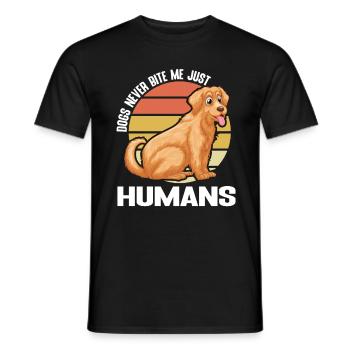 Dogs Never Bite Me Just Humans - Men's T-Shirt - black - Front - AI Model Male 178 light (178cm)