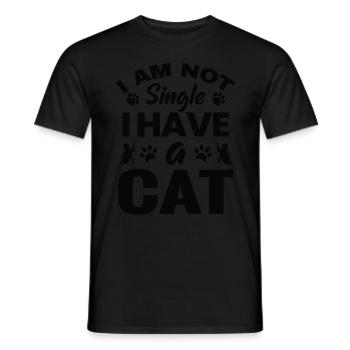 I Am Not Single I Have A Cat - Men's T-Shirt - black - Front - AI Model Male 178 light (178cm)
