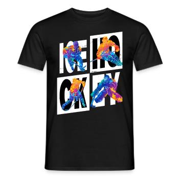 Eishockey Spieler Sport Fan Team Verein Bunt - Männer T-Shirt - Schwarz - Vorne - AI Model Male 178 light (178cm)