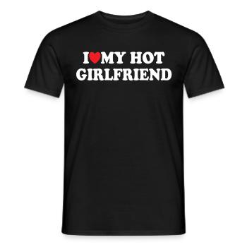 I Love My Hot Girlfriend - Men's T-Shirt - black - Front - AI Model Male 178 light (178cm)