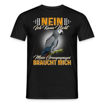 African Gray Kann nicht Graupapagei braucht mich - Männer T-Shirt - Schwarz - Vorne - AI Model Male 178 light (178cm)