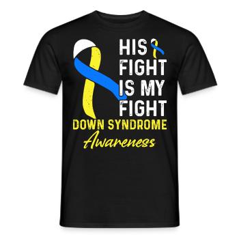 Conscience du syndrome de Down - T-shirt homme - noir - Devant - AI Model Male 178 light (178cm)
