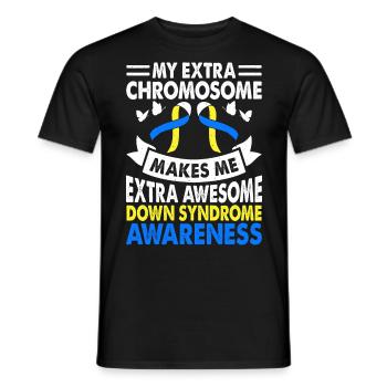 Awesome Chromosome Down Syndrome Consciousness Month - Men's T-Shirt - black - Front - AI Model Male 178 light (178cm)
