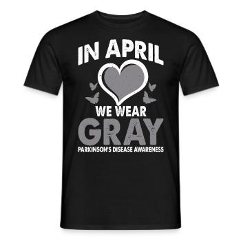 In April we carry the grey month of the - Men's T-Shirt - black - Front - AI Model Male 178 light (178cm)