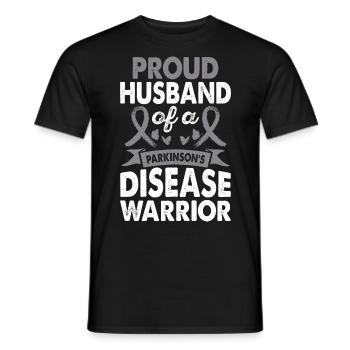 Husband of Parkinson's disease warrior - Men's T-Shirt - black - Front - AI Model Male 178 light (178cm)
