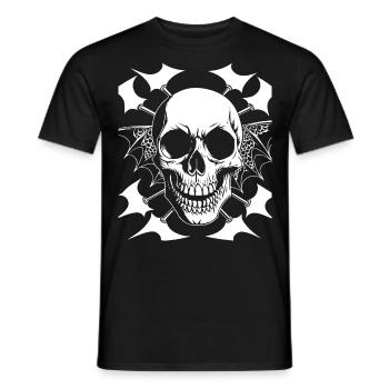 Horror Skull Skull Art Skull Gothic Heavy Metal - Men's T-Shirt - black - Front - AI Model Male 178 light (178cm)