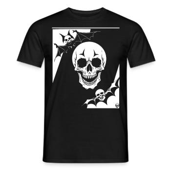 Horror Skull Skull Art Skull Gothic Heavy Metal - Men's T-Shirt - black - Front - AI Model Male 178 light (178cm)