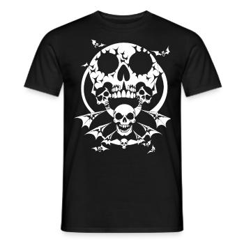 Horror Skull Skull Art Skull Gothic Heavy Metal - Men's T-Shirt - black - Front - AI Model Male 178 light (178cm)