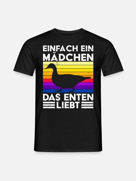 Einfach ein Mädchen das Enten liebt Entenhalter - Männer T-Shirt - Schwarz