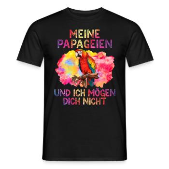 Macaw Meine Papageien und ich mögen dich nicht - Männer T-Shirt - Schwarz - Vorne - AI Model Male 178 light (178cm)
