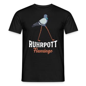 Ruhrpott Flamingo Taubenliebhaber Tauben - Männer T-Shirt - Schwarz - Vorne - AI Model Male 178 light (178cm)