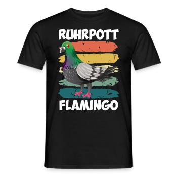 Ruhrpott Flamingo Taubenliebhaber Tauben - Männer T-Shirt - Schwarz - Vorne - AI Model Male 178 light (178cm)