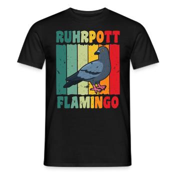 Ruhrpott Flamingo Taubenfreunde Tauben Fan - Männer T-Shirt - Schwarz - Vorne - AI Model Male 178 light (178cm)