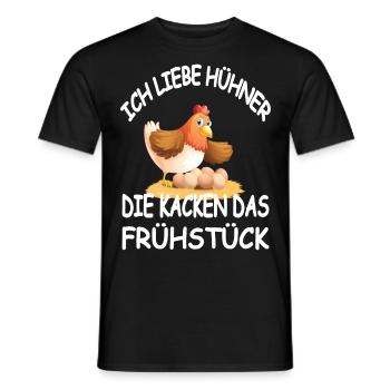 Ich Liebe Hühner Die Kacken das Frühstück - Männer T-Shirt - Schwarz - Vorne - AI Model Male 178 light (178cm)