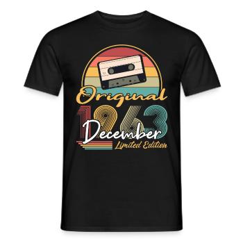 60th Birthday Year December 1963 Original - Men's T-Shirt - black - Front - AI Model Male 178 light (178cm)