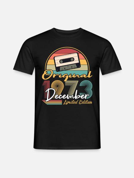 50e verjaardag Jaar december 1973 Origineel - Heren T-shirt - zwart