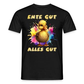 Ente gut Alles gut Entenliebhaber Entchen - Männer T-Shirt - Schwarz - Vorne - AI Model Male 178 light (178cm)