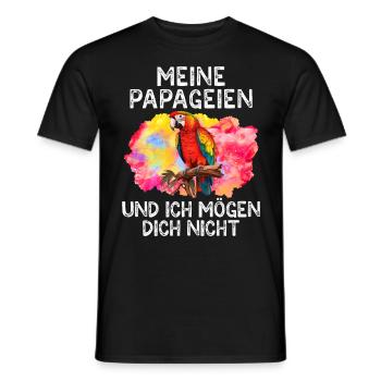 Macaw Meine Papageien und ich mögen dich nicht - Männer T-Shirt - Schwarz - Vorne - AI Model Male 178 light (178cm)