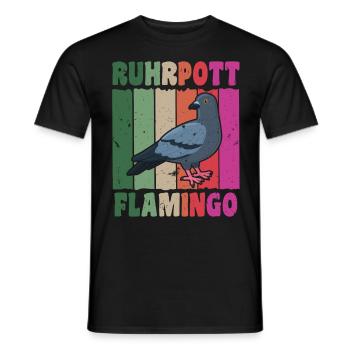 Ruhrpott Flamingo Taubenfreunde Tauben Fan - Männer T-Shirt - Schwarz - Vorne - AI Model Male 178 light (178cm)