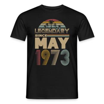 50. Geburtstag Jahrgang Mai 1973 Legendary 1973 - Männer T-Shirt - Schwarz - Vorne - AI Model Male 178 light (178cm)